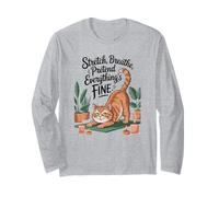 Respirare Stretch Fingere Tutto è Fine Cat Yoga Maglia a Manica