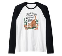 Respirare Stretch Fingere Tutto è Fine Cat Yoga Maglia con Maniche Raglan