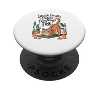 Respirare Stretch Fingere Tutto è Fine Cat Yoga PopSockets PopGrip Adesivo