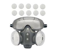 Respirator Masked - Full Face Protective Filter with Goggles | Integrated Safety Respirator for Woodworking, Painting, Welding, Grinding, Construction, Industrial Dust & chemicales Protection