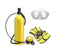 Respiratore Da Immersione Da 2 Litri Attrezzatura Da Immersione Bombola Di Gas In Alluminio Nuoto For Adulti Snorkeling Manometro Pressione Residua(Yellow,A)
