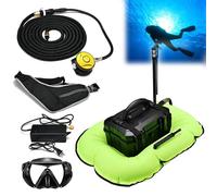 Respiratore elettrico per immersioni, kit di attrezzatura per respirazione subacquea per immersioni subacquee, raffreddamento ad acqua circolante wireless, profondità massima,Green-D3000