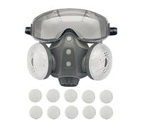 Respiratore Per Maschera Facciale - Equipaggiamento Protettivo Completo, Scudo Di Sicurezza Industriale, Maschera Per Occhiali Integrata | Filtro Di Blocco Riutilizzabile Per La Lavorazione Del Legno,
