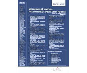 Responsabilità Sanitaria, Rischio Clinico e Valore della Persona: Diritto e Sanità, 2024