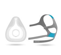 RESPURE Cuscinetto e copricapo di ricambio per ResMed AirFit F20 - Guarnizione in silicone morbido, cinghie per copricapo regolabili Compatibile con la maschera CPAP facciale completa ResMed F20 media