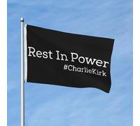 Rest In Power Charlie Kirk Home Flag 5 x 8 piedi per veranda, esterno, interno, cortile, prato, decorazione da appendere, bandiera da giardino, cartello