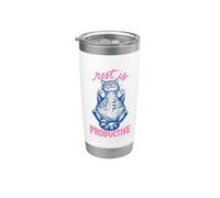 Rest Is Productive Funny Lazy Cat Lover Nap Quote Bicchiere termico in acciaio inox doppia parete