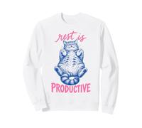 Rest Is Productive Funny Lazy Cat Lover Nap Quote Felpa