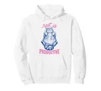 Rest Is Productive Funny Lazy Cat Lover Nap Quote Felpa con Cappuccio