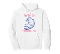 Rest Is Productive Funny Lazy Cat Lover Nap Quote Felpa con Cappuccio