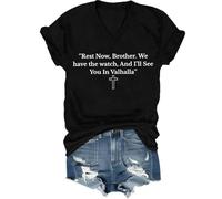 Rest Now, Brother. We Have The Watch, and I 'll See You in Valhalla Shirt, We Have The Watch T-shirt Donna Uomo, Nero (scollo a V), XL