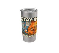 Resta a casa Introvert Cat Homebody Cottagecore Bicchiere termico in acciaio inox doppia parete