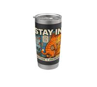 Resta a casa Introvert Cat Homebody Cottagecore Bicchiere termico in acciaio inox doppia parete