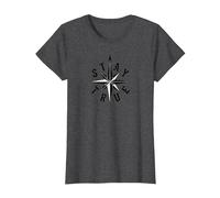 Resta Fedele a Compass Star Inspirational Maglietta, Donna, Grigio Scuro, 3XL