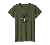 Resta Fedele a Compass Star Inspirational Maglietta, Donna, Oliva, 3XL