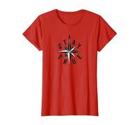 Resta Fedele a Compass Star Inspirational Maglietta, Donna, Rosso, XL