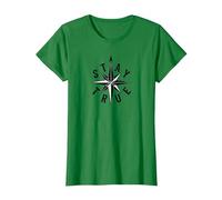 Resta Fedele a Compass Star Inspirational Maglietta, Donna, Verde Mela, 3XL
