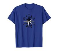 Resta Fedele a Compass Star Inspirational Maglietta, Uomo, Blu Reale, M