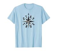 Resta Fedele a Compass Star Inspirational Maglietta, Uomo, Celeste, L