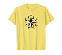 Resta Fedele a Compass Star Inspirational Maglietta, Uomo, Limone, L