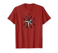Resta Fedele a Compass Star Inspirational Maglietta, Uomo, Mirtillo Rosso, S