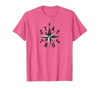 Resta Fedele a Compass Star Inspirational Maglietta, Uomo, Rosa mélange, L