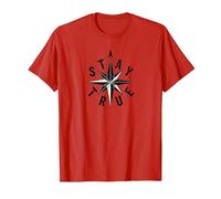 Resta Fedele a Compass Star Inspirational Maglietta, Uomo, Rosso, S