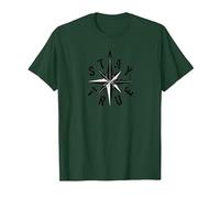 Resta Fedele a Compass Star Inspirational Maglietta, Uomo, Verde Foresta, M