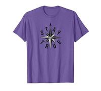 Resta Fedele a Compass Star Inspirational Maglietta, Uomo, Viola mélange, L