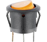 Restagraf - Interruttore a bilanciere a luce gialla - 3 pin - Connessione terminale piatto - Diametro foro 20 mm - 15 A - 12 V - Rif. 17487 - Blister da 1