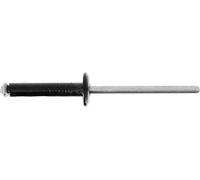 Restagraf - Rivetti Sbocciati Neri per Piastre di Immatricolazione - Diametro 4 mm - Lunghezza 20 mm - Rif. 4716 - Confezione da 34, colore: Nero