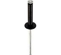 Restagraf - Rivetti Sbocciati Neri per Piastre di Immatricolazione - Diametro 4 mm - Lunghezza 20 mm - Rif. 4716 - Confezione da 34, colore: Nero
