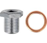 Restagraf - Tappo di scarico con guarnizione assemblata - M16-1,5 x 16 mm - Acciaio - Compatibile con Citroen, Peugeot (alcuni motori) - Rif. 221460 - Blister da 2