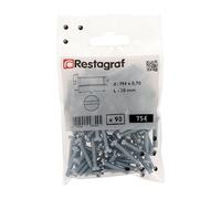 Restagraf - Viti per metalli a testa spaccata - M4-0,70 x 20 mm - acciaio - DIN 84 - rif. 754 - Confezione da 90
