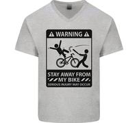 Restare Away From My Ciclismo Bici Ciclisti Uomo Scollo A V Cotone T-Shirt