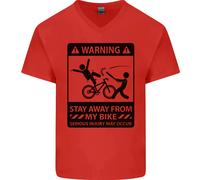 Restare Away From My Ciclismo Bici Ciclisti Uomo Scollo A V Cotone T-Shirt