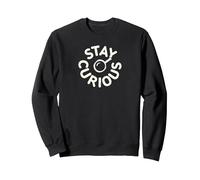 Restare Curioso Vintage Tipografia Detective Felpa, Unisex per Adulti, Nero, XL