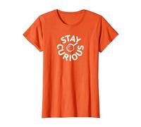 Restare Curioso Vintage Tipografia Detective Maglietta, Donna, Arancio, S