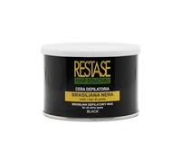 RESTASE | Cera Depilatoria Brasiliana Nera, Tutti i Tipi di Pelle, 400 ml, Made in Italy