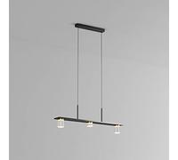 Restaurant Long Strip Ceiling Pendant Lighting Nordic Light Luxury Word Lamp LED 3-Light Hanging Adjustable Chandelier for Kitchen Island Living