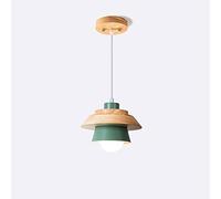 Restaurant Pendant Lamp Metal Iron Rubber Wood Colorful Ceiling Hanging Light E27 Industry Loft Lighting Fixture for Cafe Club Study Decoration Modern Chandeliers