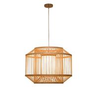 Restaurant Pendant Lighting Natural Wicker Chandelier, Boho Lamp Shade with Adjustable Cord. E27 Dining Living Room Kitchen Hanging Lamp(60cm/23.6in)