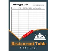 Restaurant Table Waitlist: Daily Guest Seating Tracker for Hosts & Café | Visitor Details Log | 100 Pages