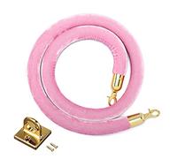Restaurants/Movie Theaters/Office Front Desk Velvet Ropes,Durable Wall Barriers Rope with Hooks Kits, Queue Divider(Pink,8ft/245cm)
