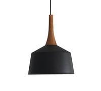 Restaurants Pendant Lights Coffee Shop Single Head Chandelier with Wooden Handle Retro Hanging Light Creative Metal Suspensiom Lamp Adjustable for Café Over Sink Bedroom