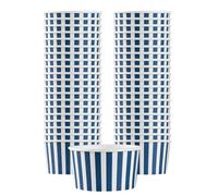 Restaurantware Coppetta - Bicchieri da dessert da 226,8 g, 200 bicchieri usa e getta per gelato, coperchi venduti separatamente, robuste, in carta blu e bianca, a righe, per cibi caldi e freddi,