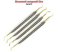 Restauro dentale Composito Oro Set di 4 punta titanio Strumenti per riempimento