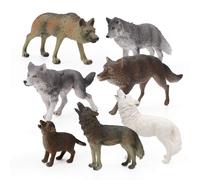 RESTCLOUD 7-teiliges Wolf-Spielzeugfiguren-Set, Wolf-Tierfiguren (Wolf-Set A)