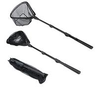 RESTCLOUD - Retino da pesca con manico telescopico, per bambini, uomini e donne, estendibile fino a 100-150 cm, Manico nero da 119,4 cm, 160 cm, 63" Full Extended