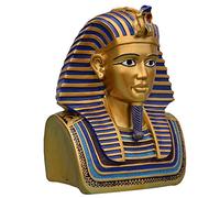 RESTEY Statua del busto di Tutankhamon, scultura dell'ornamento egiziano, statuetta della decorazione della casa, resina, oro